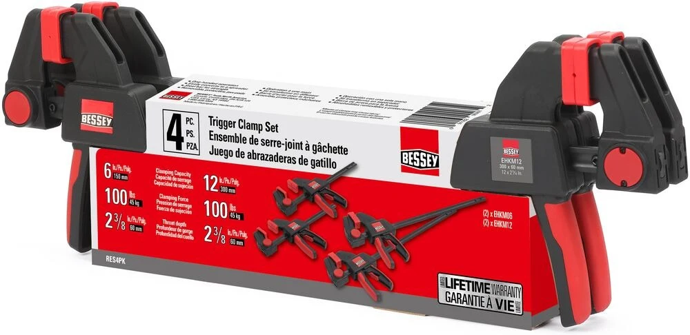 BESSEY EHKM06+EHKM12 (RS4PK) Комплект быстрозажимных струбцин (4шт)