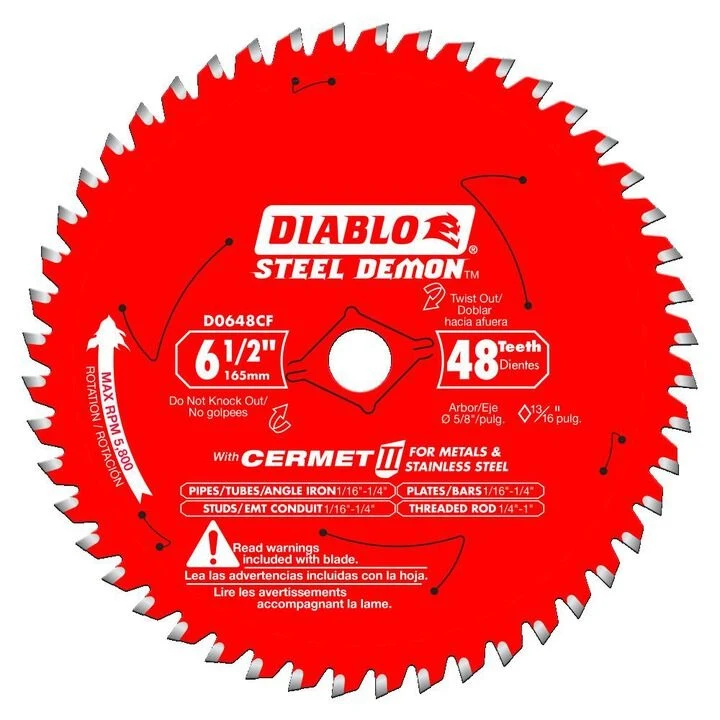 DIABLO D0648CF Диск по металлу Ø165мм (ЦО 15,9мм (5/8), 48 зубов) для циркулярной пилы