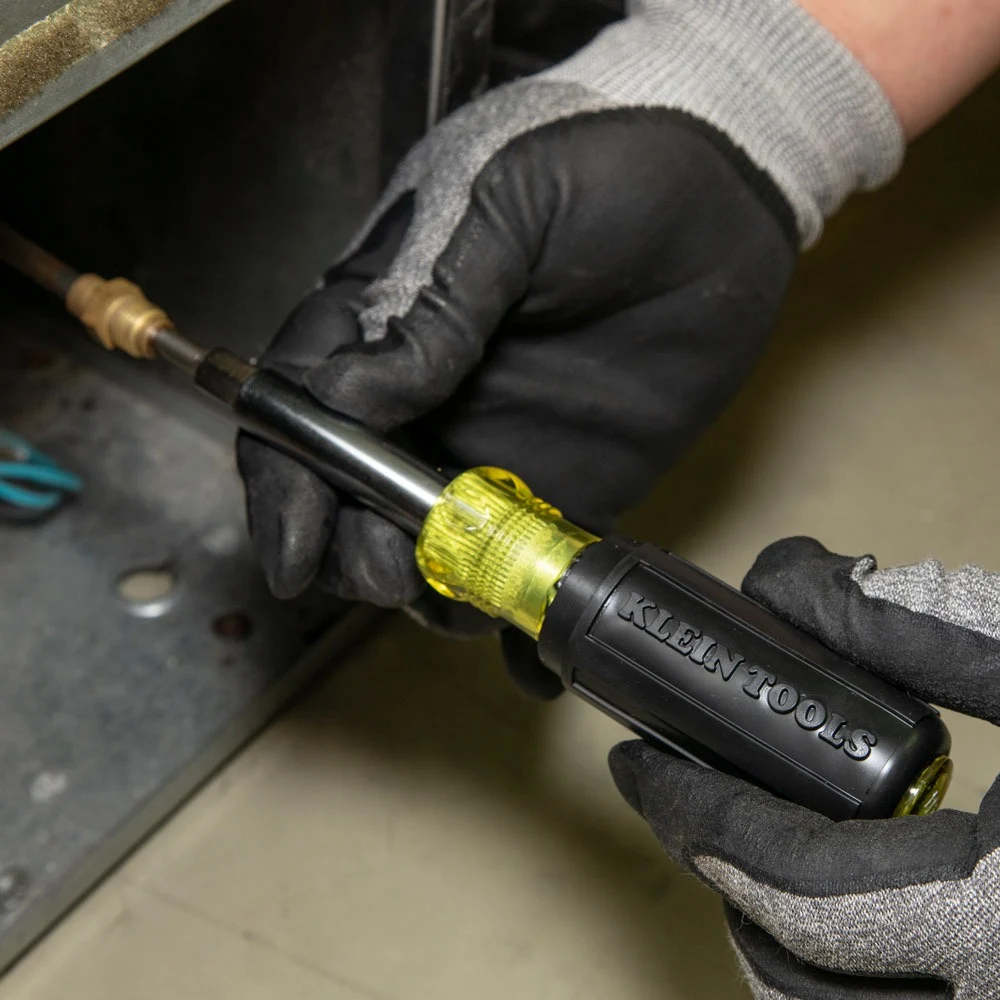 KLEIN TOOLS 32527 многофункциональная отвертка 11-в-1 для HVAC с насадками Schrader