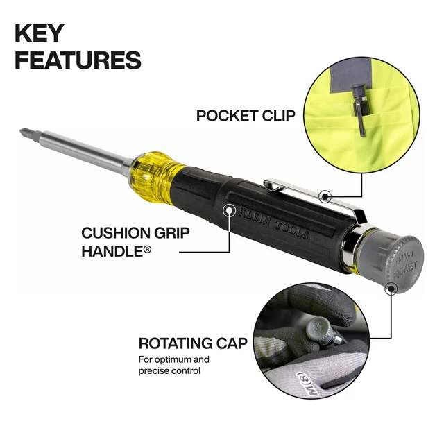 KLEIN TOOLS 32600P карманная прецизионная отвертка 13-в-1