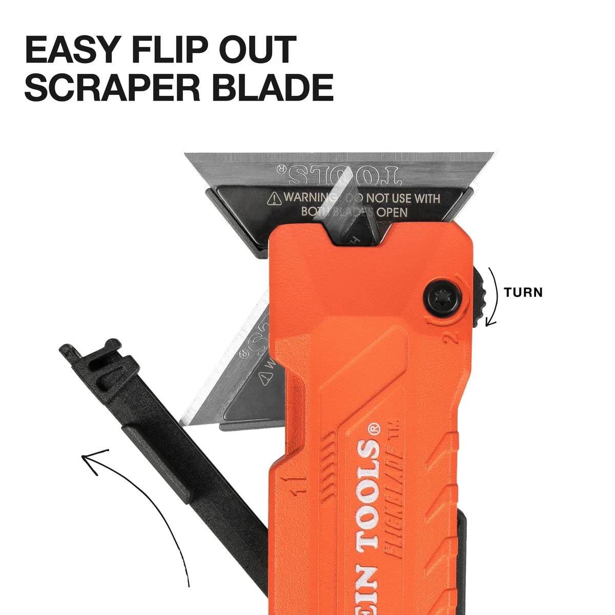 KLEIN TOOLS 44306 складной универсальный нож-скребок FLICKBLADE 2-в-1