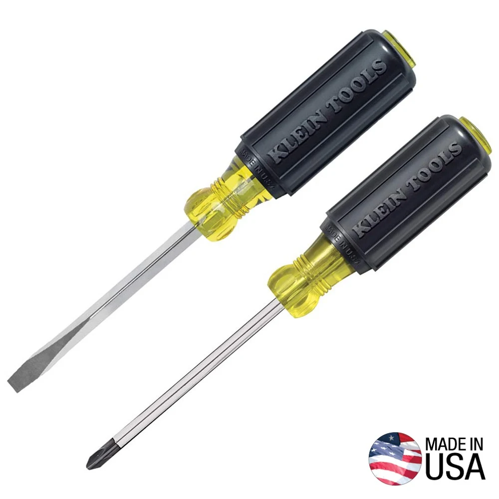 KLEIN TOOLS 85442 Набор профессиональных отвёрток Cushion-Grip, 2 шт. (PH2 и шлицевая 6,35 мм)