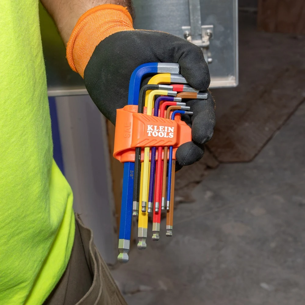 KLEIN TOOLS CBLS19 Набор удлинённых шестигранных ключей с шаровым наконечником, 19 шт., метрические